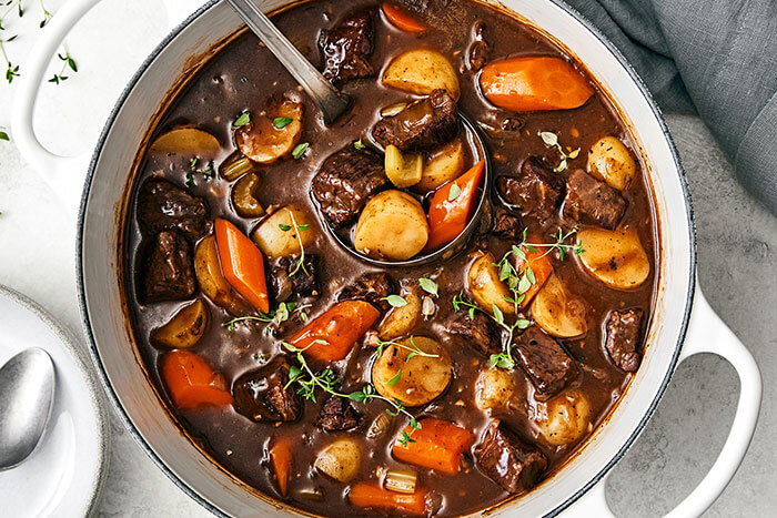 A big pot of beef stew