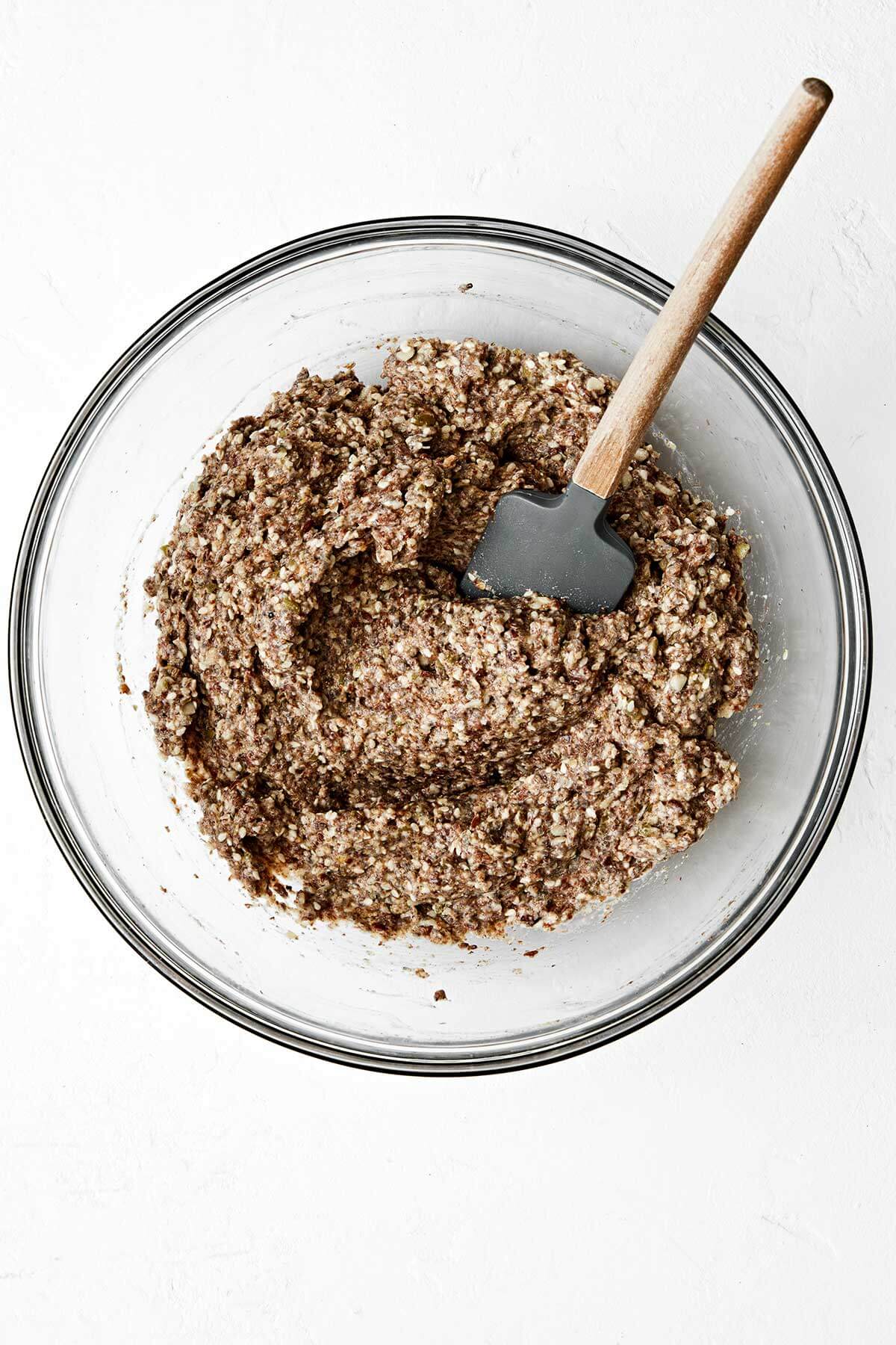 Crunchy, flavorful, and full of nutrients, these healthy seed crackers will soon be your favorite snack. Plus, they’re naturally gluten-free! Mixed seeds in a bowl.